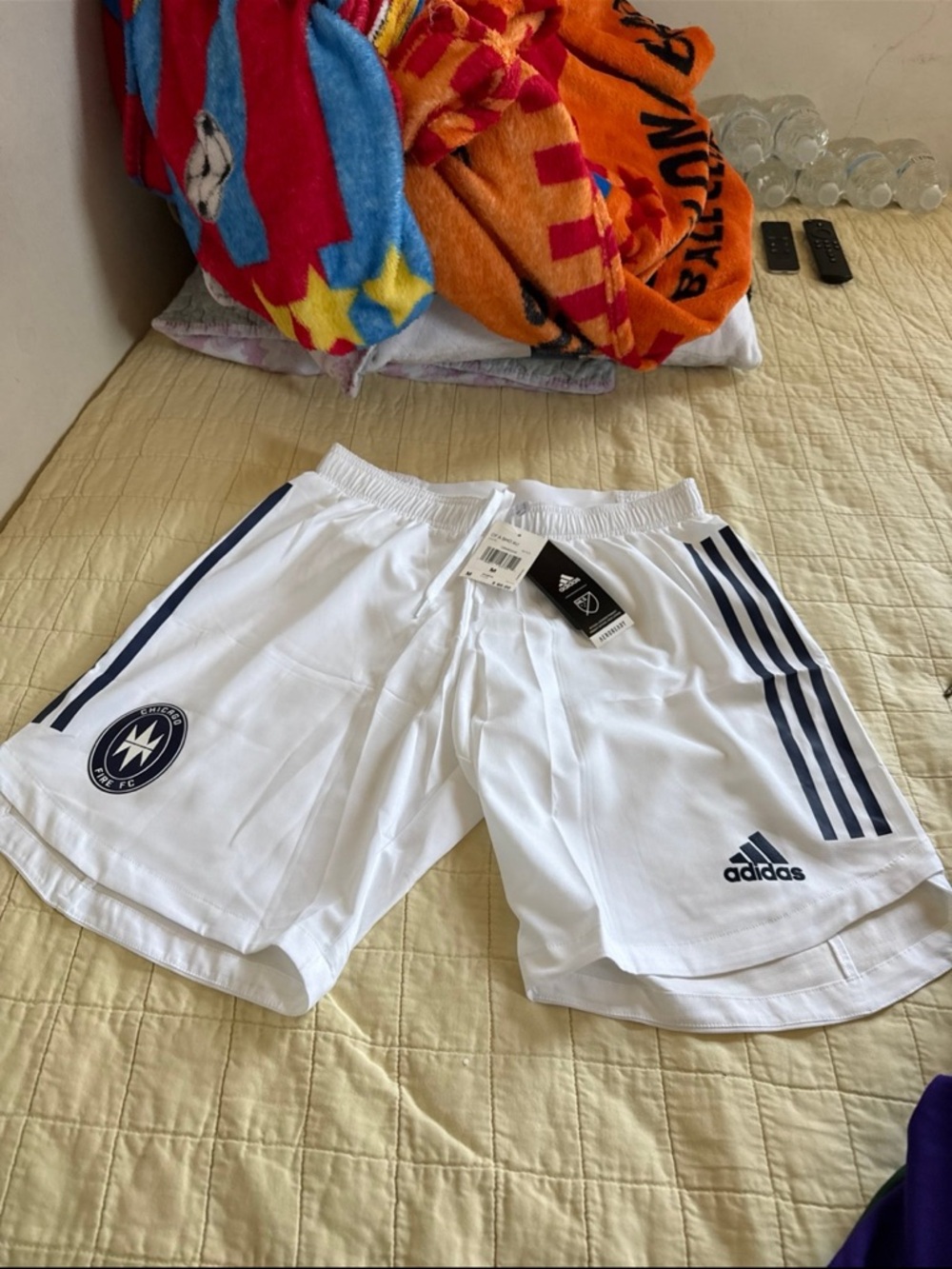 adidas White MLS AEROREADY Soccer Shorts with Black Tag